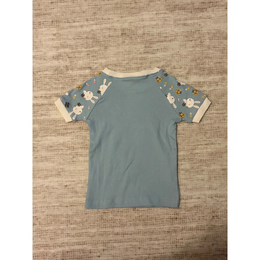 Vaenait Baby Blue Bunny Rabbit Pajama Set Short Sleeve Snug Fit 2PC NEW‎ Size 2T